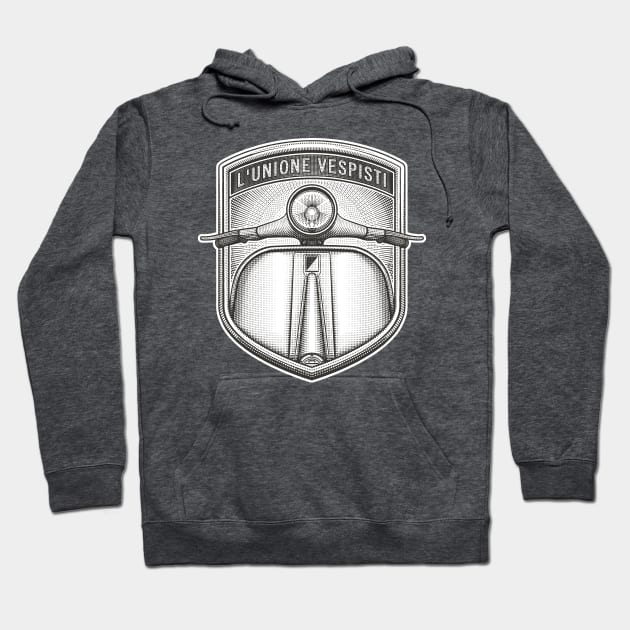 L'Unione Vespisti [B&W] Hoodie by DoubleGood